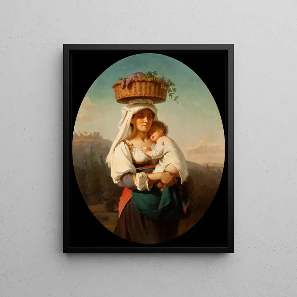 Gemälde Mère italienne avec enfant - Amalia Lindegren | Kunstdruck