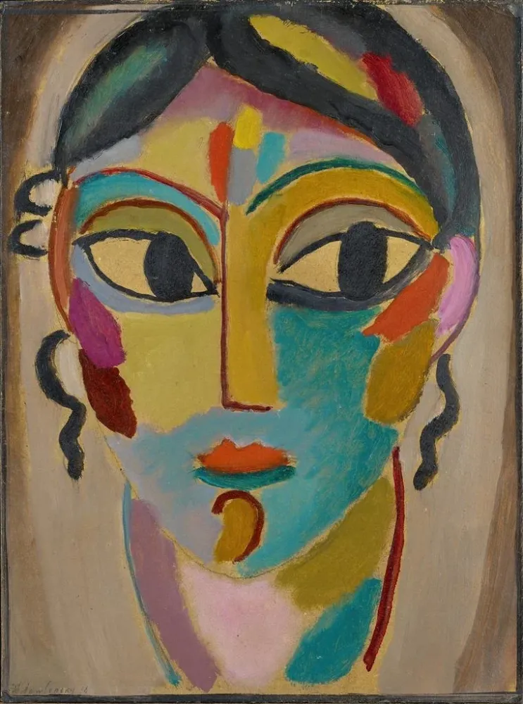Gemälde Mystische Kopf - Frontalansicht eines Mädchens - Alexej von Jawlensky | Kunstdruck