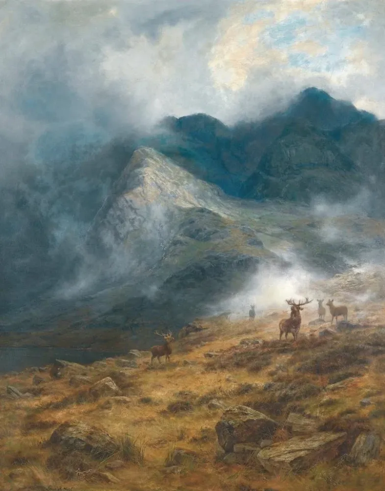 Gemälde Nach dem Regen, ein Hochland-Brae - Louis Bosworth Hurt | Kunstdruck