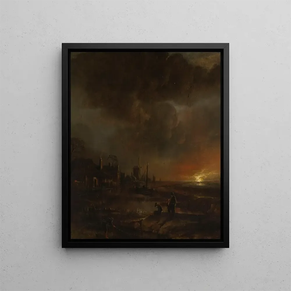Gemälde Nachtangeln - Aert van der Neer | Kunstdruck