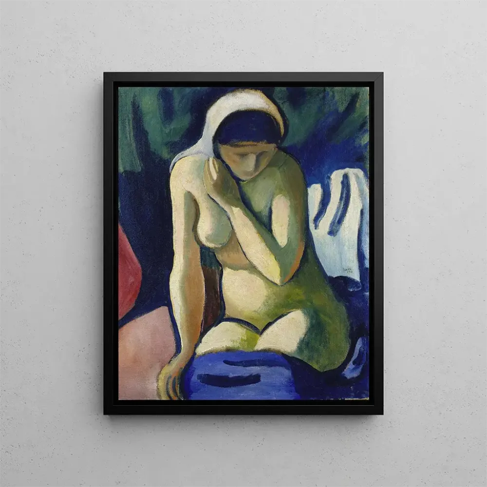 Gemälde Nacktes Mädchen mit Tuch - August Macke