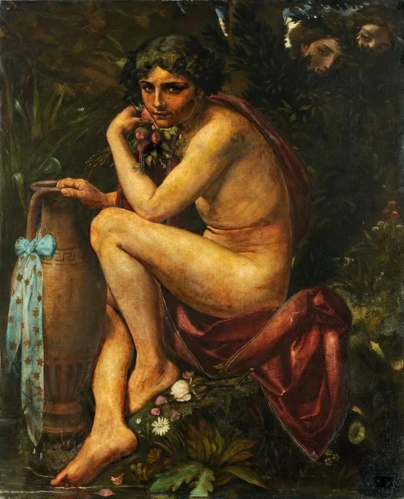 Gemälde Narcisse écouté par des nymphe - Achilles Forcart | Kunstdruck