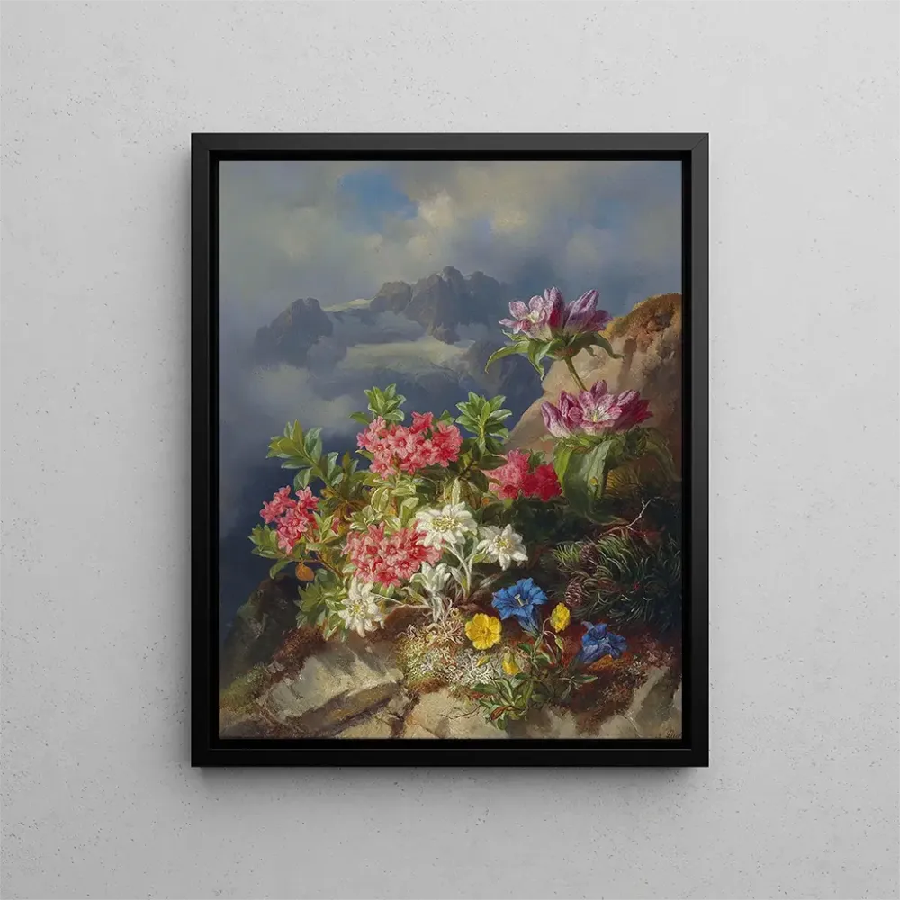 Gemälde Naturmorte mit Alpenblumen - Andreas Lach | Kunstdruck