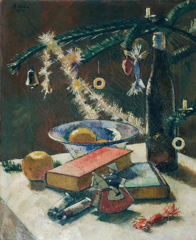 Gemälde Naturmorte unter dem Weihnachtsbaum - Anton Hula | Kunstdruck
