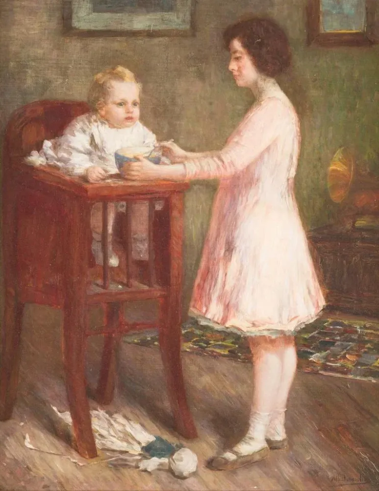 Gemälde Nourrir le bébé - Albert Dumoulin | Kunstdruck
