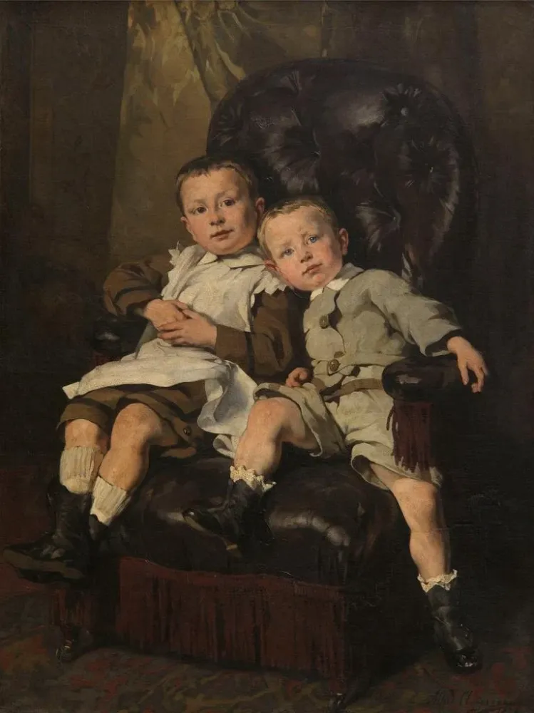 Gemälde Paul und Edmond Roger, die Stiefkinder der Künstler - Alfred Cluysenaar | Kunstdruck