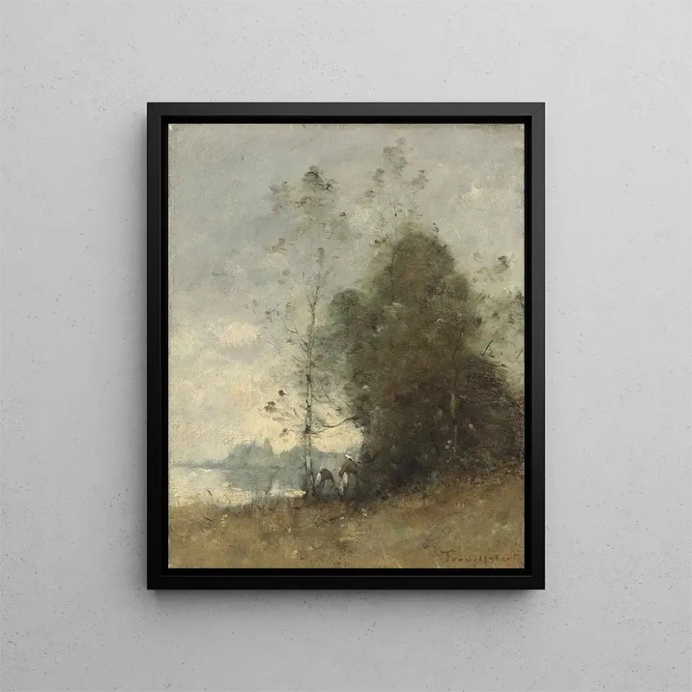 Gemälde Personnages am Ufer der Loire, Gennes - Paul Désiré Trouillebert | Kunstdruck