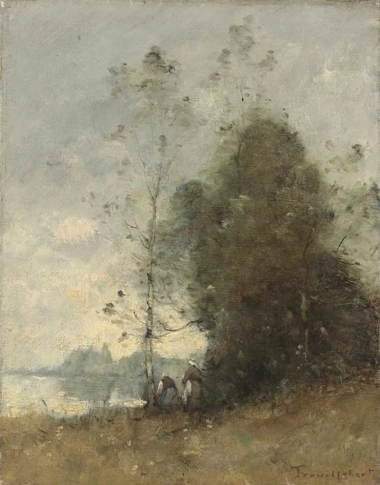 Gemälde Personnages am Ufer der Loire, Gennes - Paul Désiré Trouillebert | Kunstdruck