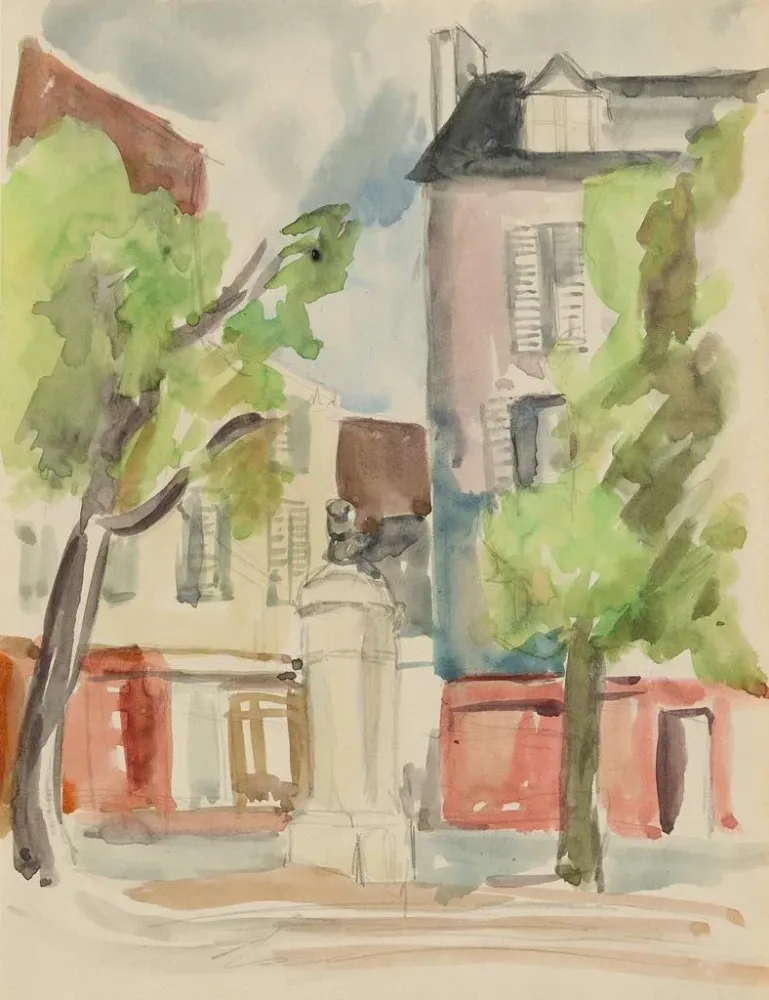 Gemälde Place du village - Anny Dollschein | Kunstdruck