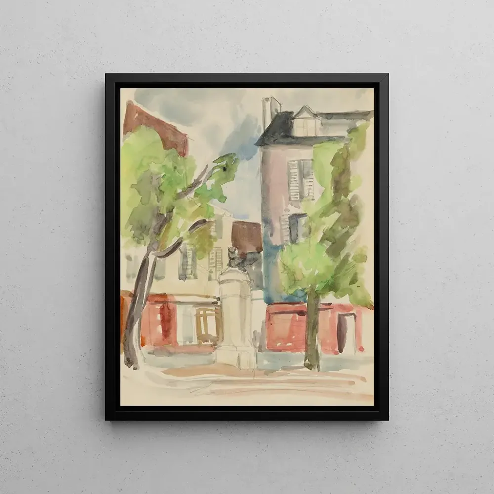 Gemälde Place du village - Anny Dollschein | Kunstdruck