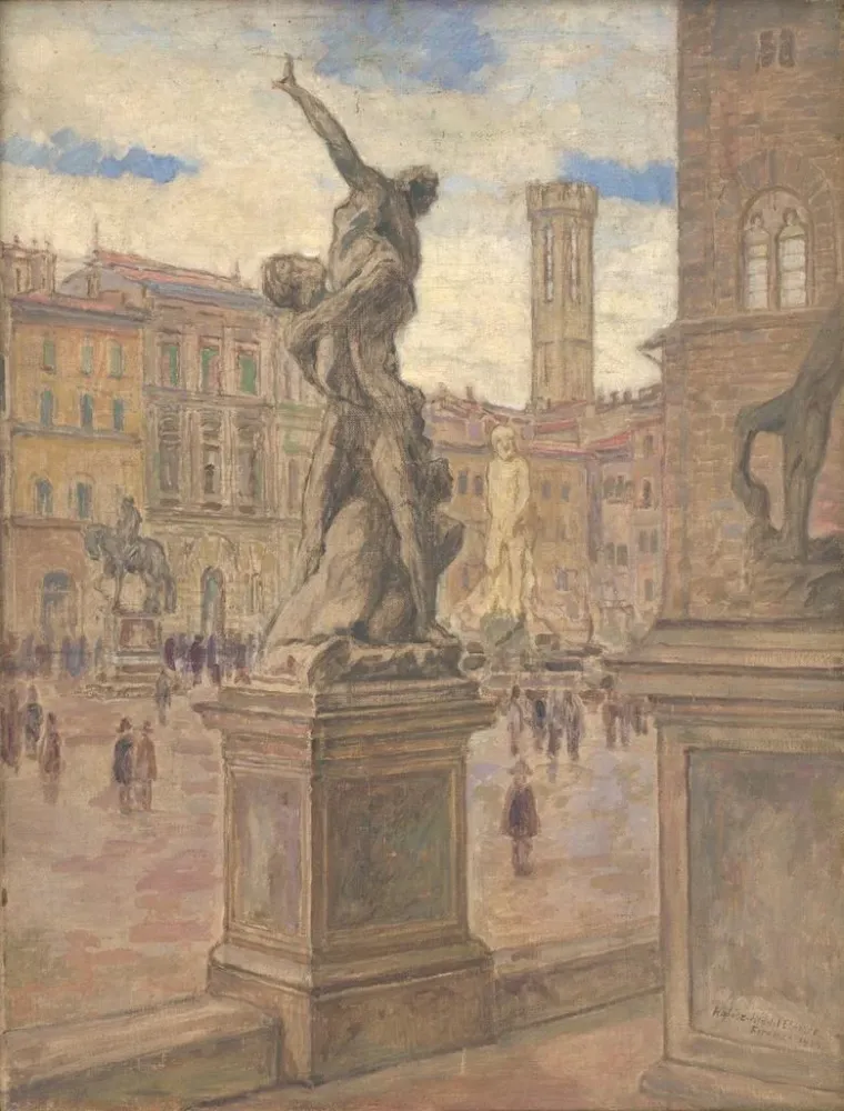 Gemälde Platz Italien, Florenz - Elemr Halszhradil | Kunstdruck
