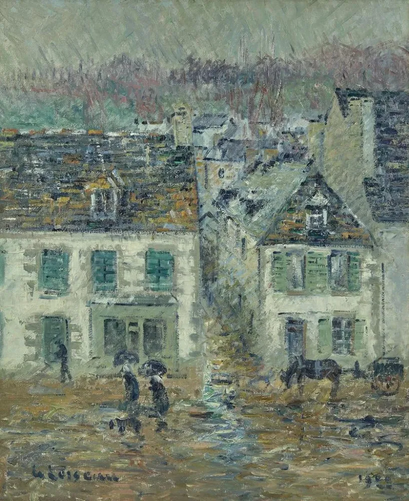 Gemälde La pluie à Pont - Aven - Gustave Loiseau | Kunstdruck