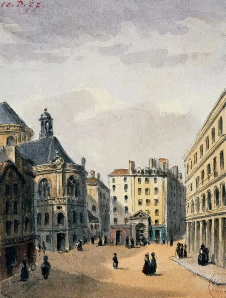 Gemälde Pointe Saint-Eustache und der Brunnen - Auguste Sébastien Bénard | Kunstdruck