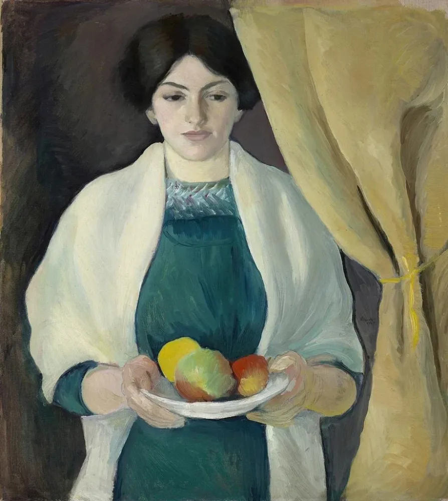 Gemälde Portrait aux pommes - August Macke | Kunstdruck