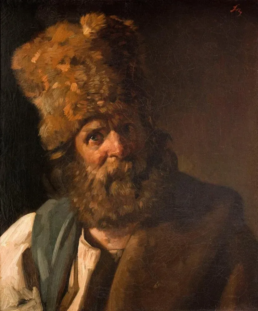Gemälde Portrait de Charles Jacques à son retour du service militaire - Philippe - Auguste Jeanron | Kunstdruck