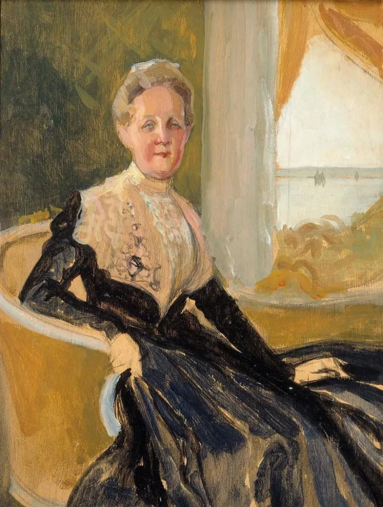 Gemälde Portrait der Gräfin Elisabeth Wachtmaister, Kompositionsskizze - Albert Edelfelt | Kunstdruck