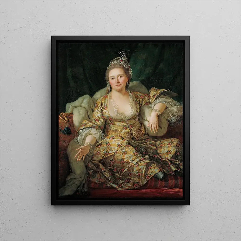 Gemälde Portrait der Gräfin von Vergennes türkischer Kleidung - Antoine De Favray | Kunstdruck