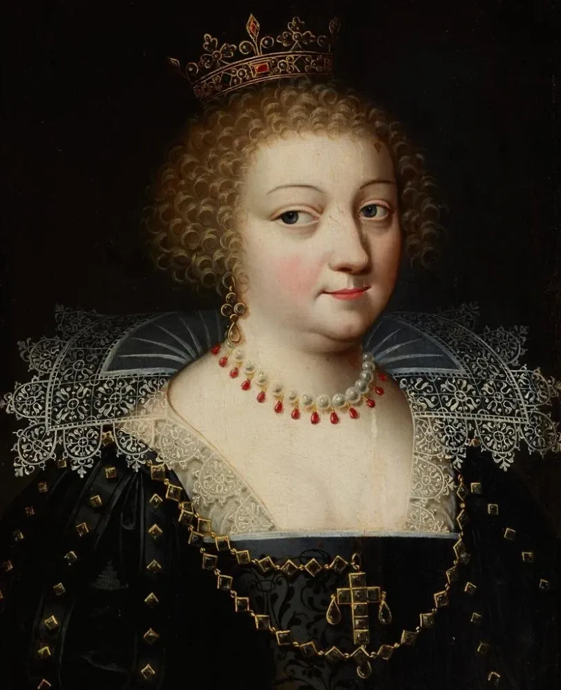 Gemälde Portrait der Königin Anne von Österreich 1601-1666 - Anonym | Kunstdruck