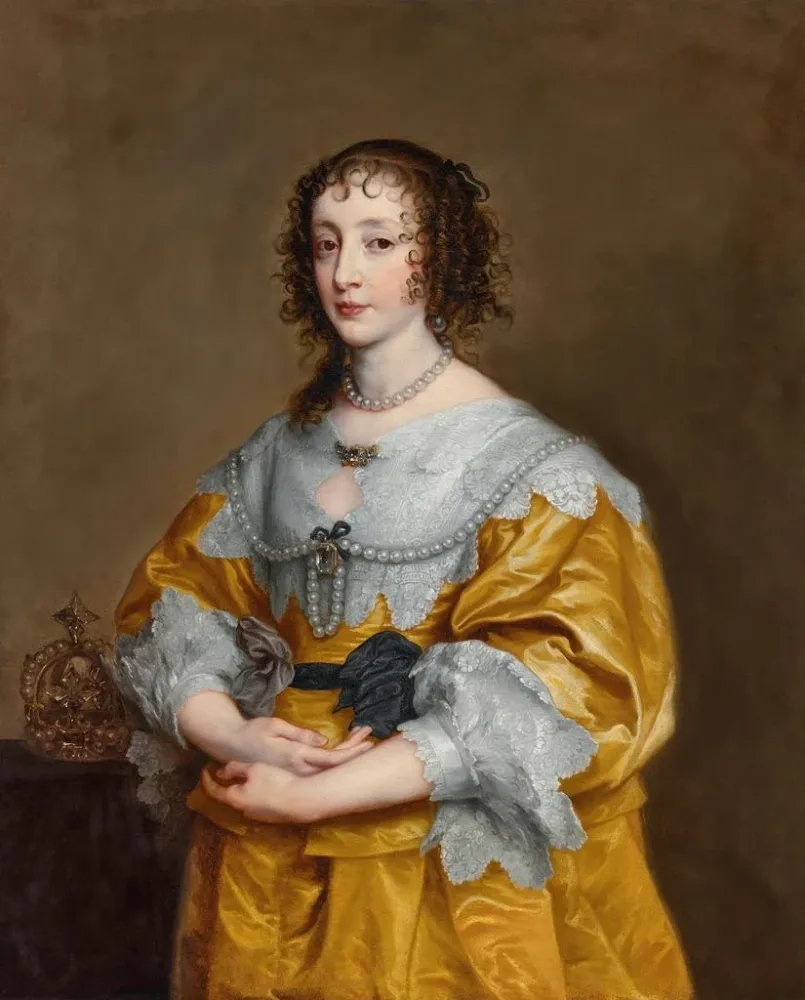 Gemälde Portrait der Königin Henriette Marie - Antoine van Dyck | Kunstdruck