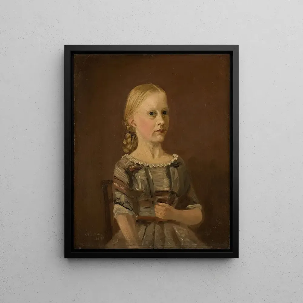 Gemälde Portrait der Kusine des Künstlers, Frau Caterine Kamstrup, 12 Jahre alt - Amaldus Nielsen | Kunstdruck
