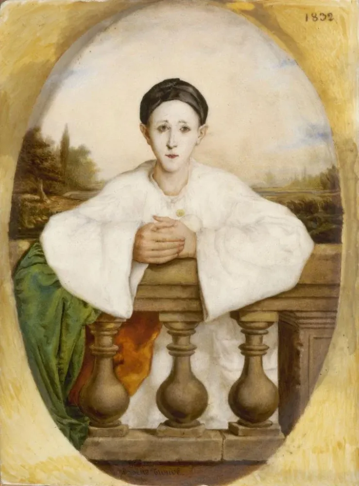 Gemälde Portrait des Mime Jean-Baptiste Deburau alias Baptiste 1796-1846 - Arsène Trouvé | Kunstdruck