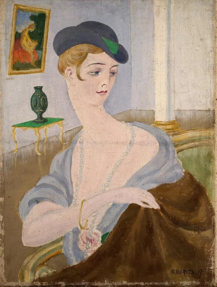 Gemälde Portrait einer Dame - Aleksander Uurits