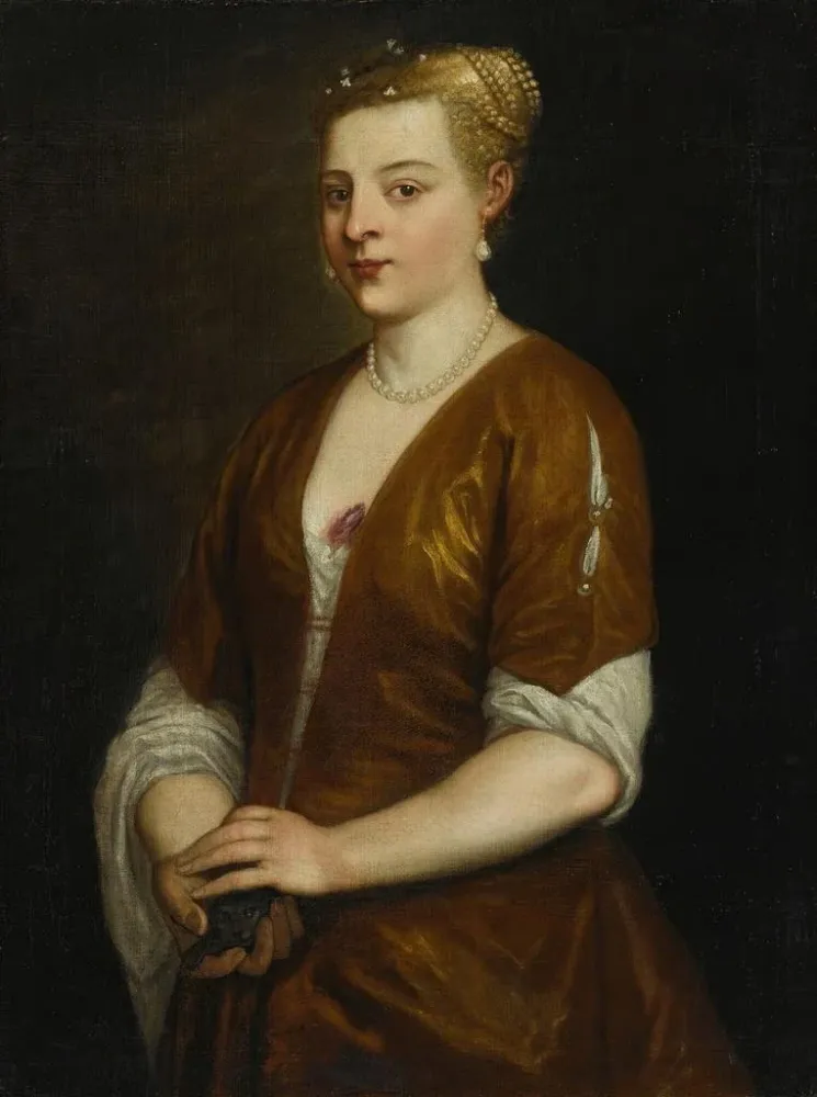 Gemälde Portrait einer Dame - Alessandro Varotari | Kunstdruck
