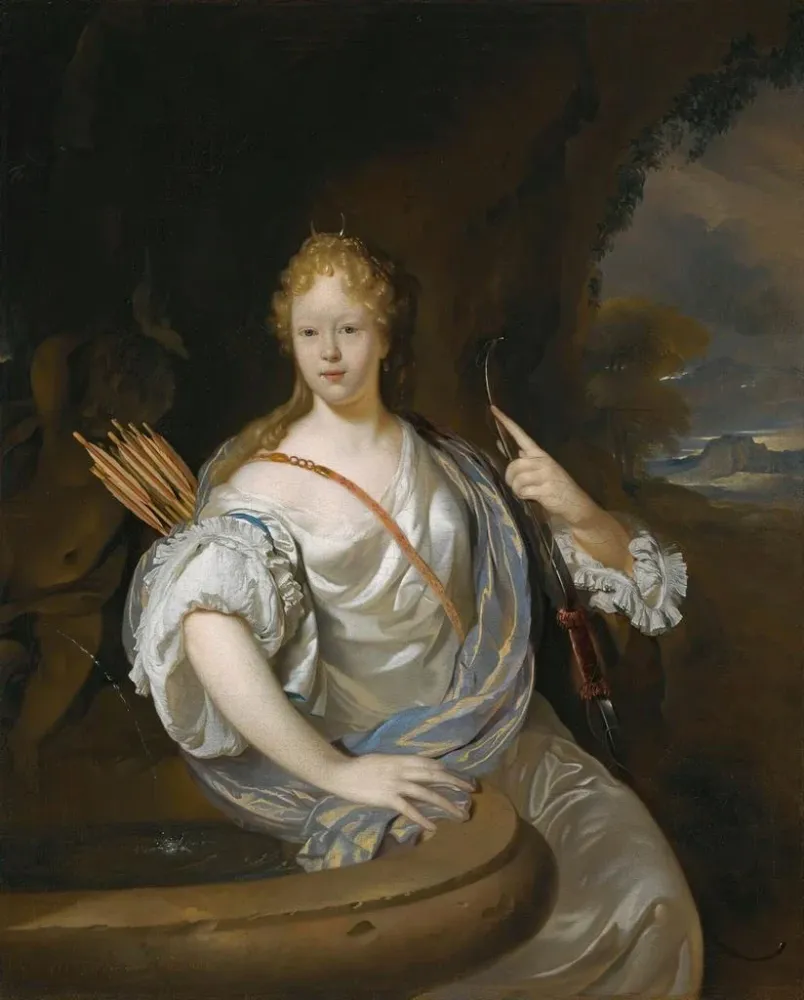 Gemälde Portrait einer Dame, gekleidet als Diana - Adriaen van der Werff | Kunstdruck