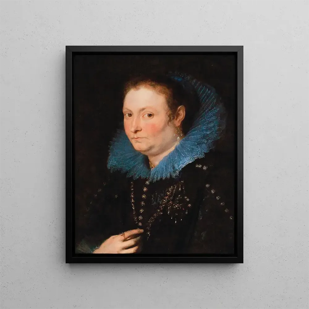 Gemälde Portrait einer Dame Halbfigur, als genuesische Adelige betrachtet - Antoine van Dyck | Kunstdruck