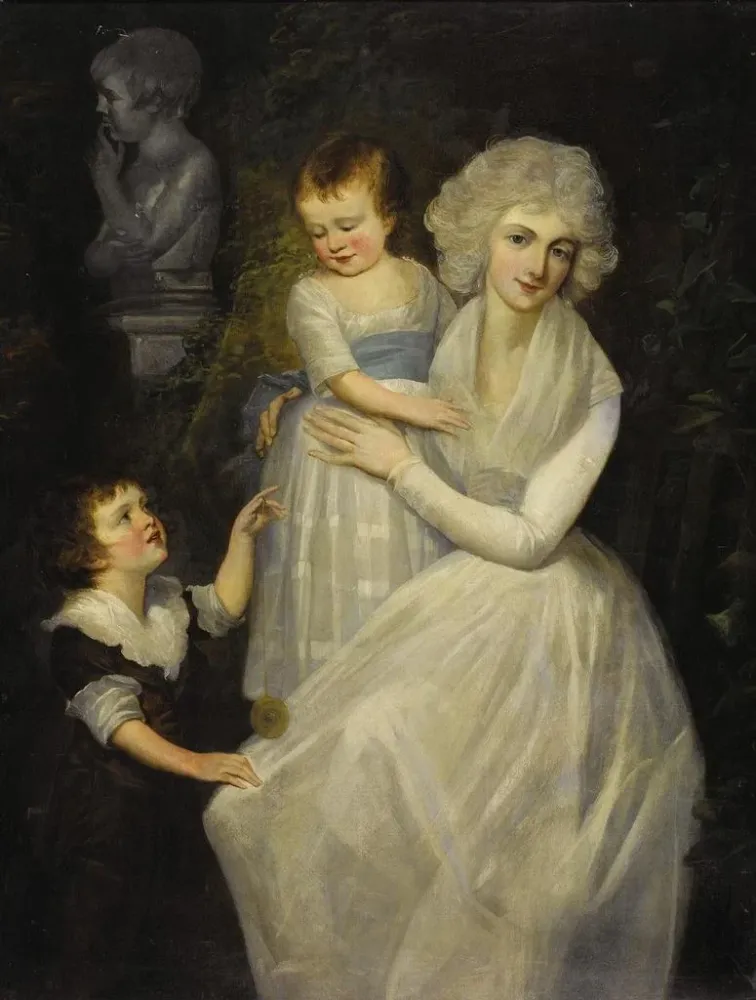 Gemälde Portrait einer Dame mit ihren Kindern - Nach Thomas Gainsborough | Kunstdruck