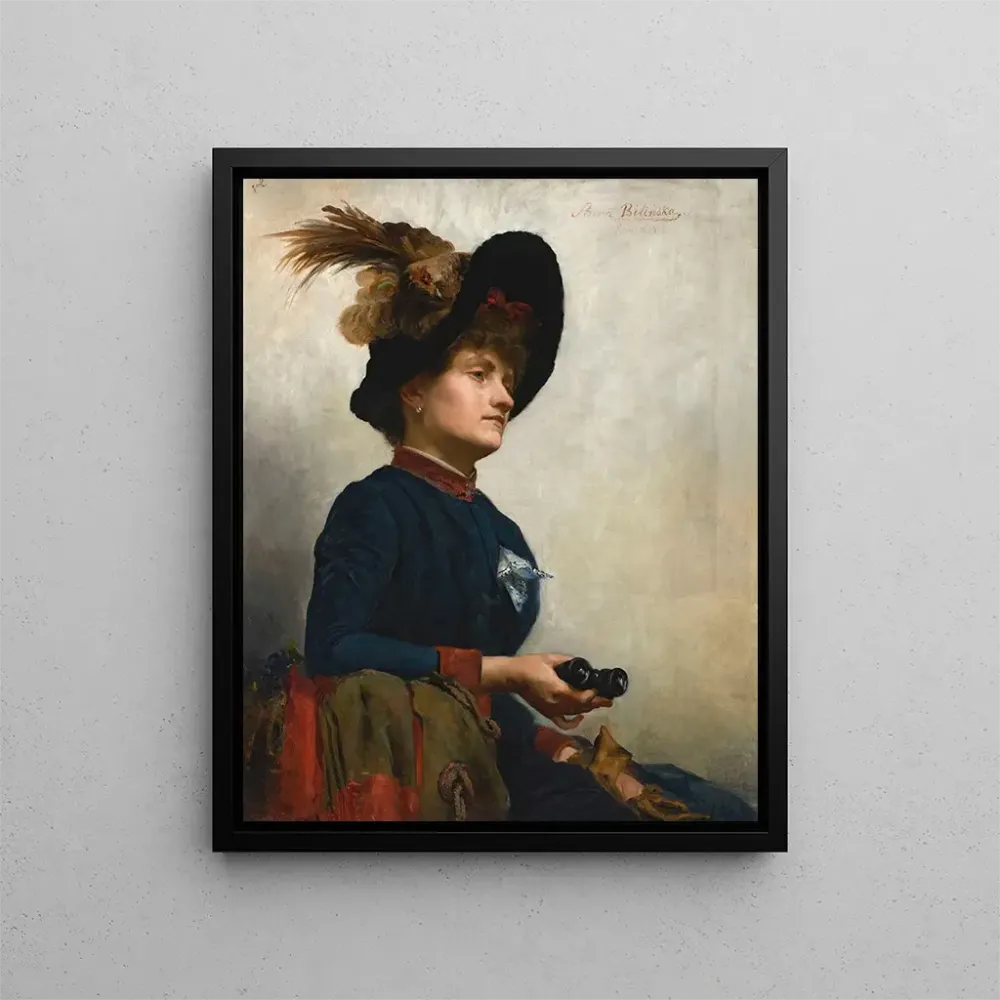Gemälde Portrait einer Dame mit Perlenbrille - Anna Bilińska-Bohdanowicz | Kunstdruck