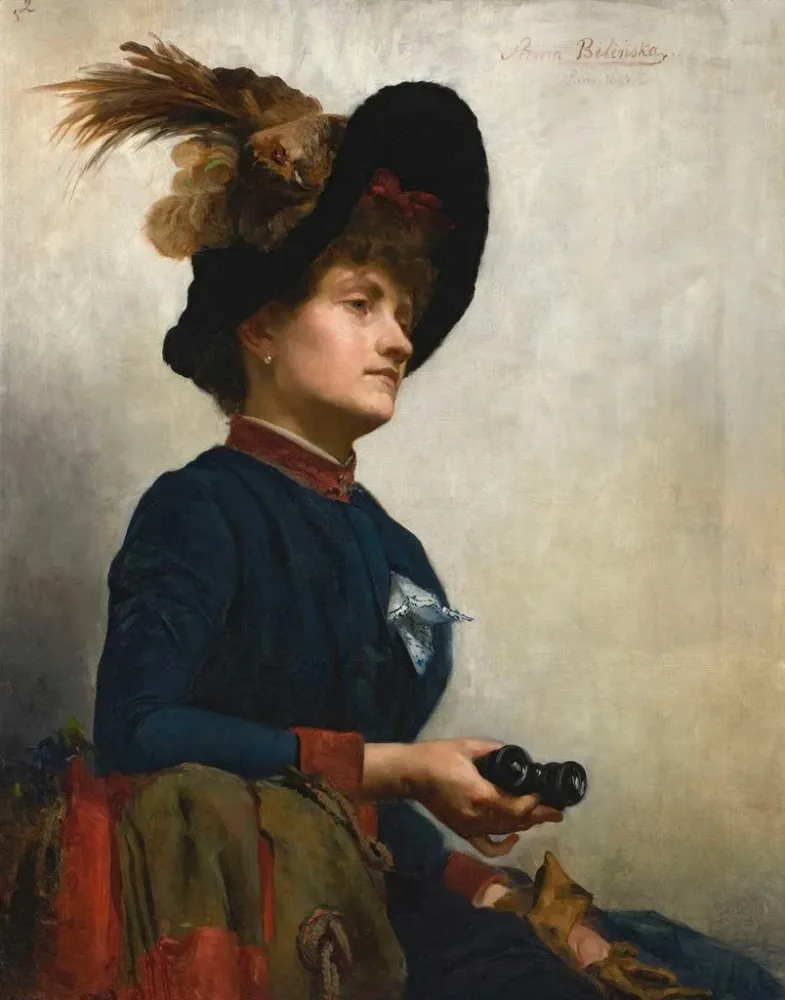 Gemälde Portrait einer Dame mit Perlenbrille - Anna Bilińska-Bohdanowicz | Kunstdruck
