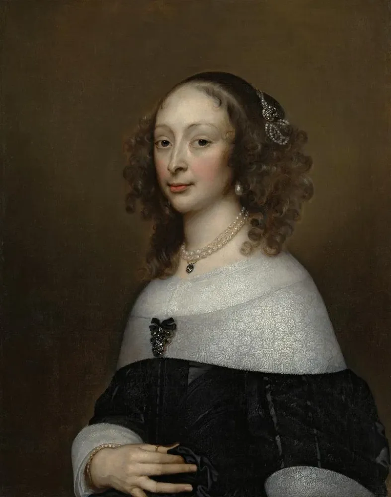 Gemälde Portrait einer Frau - Adriaen Hanneman | Kunstdruck