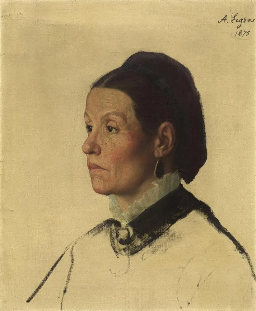 Gemälde Portrait einer Frau - Alphonse Legros