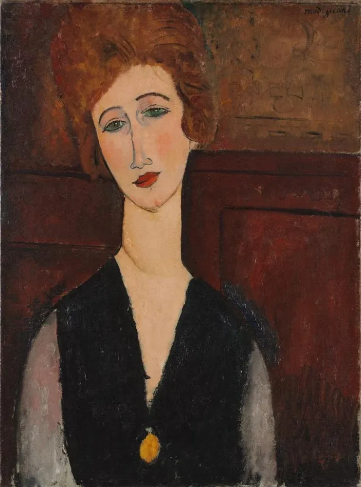 Gemälde Portrait einer Frau - Amedeo Modigliani | Kunstdruck