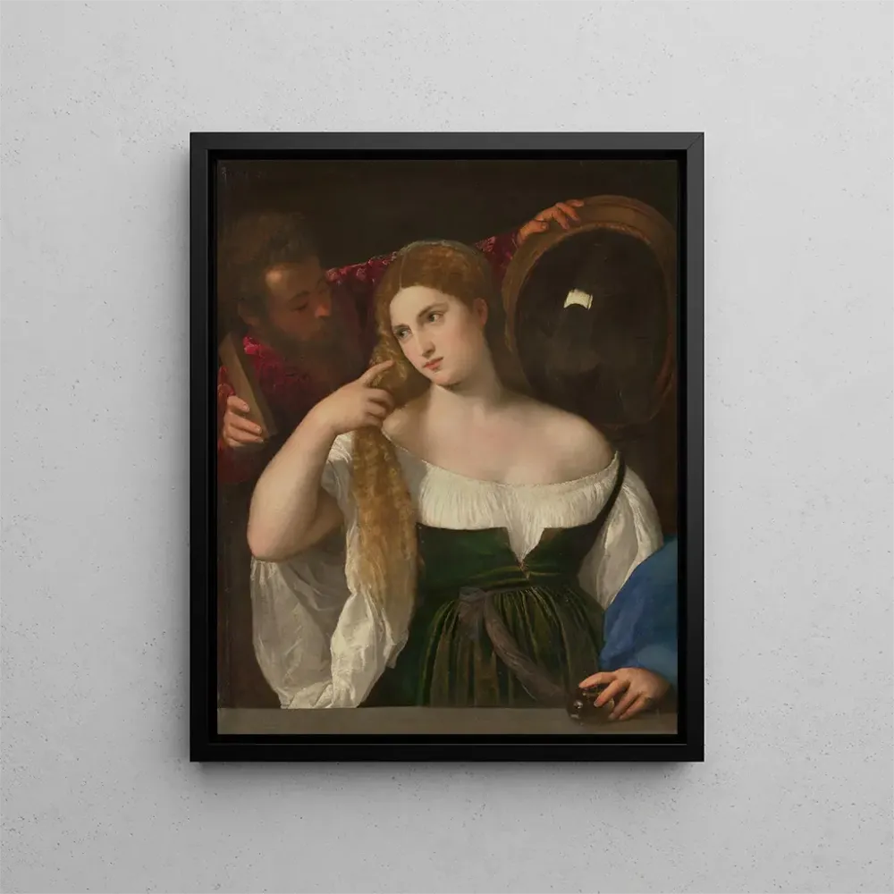 Gemälde Portrait einer Frau bei ihrer Toilette - Titien | Kunstdruck