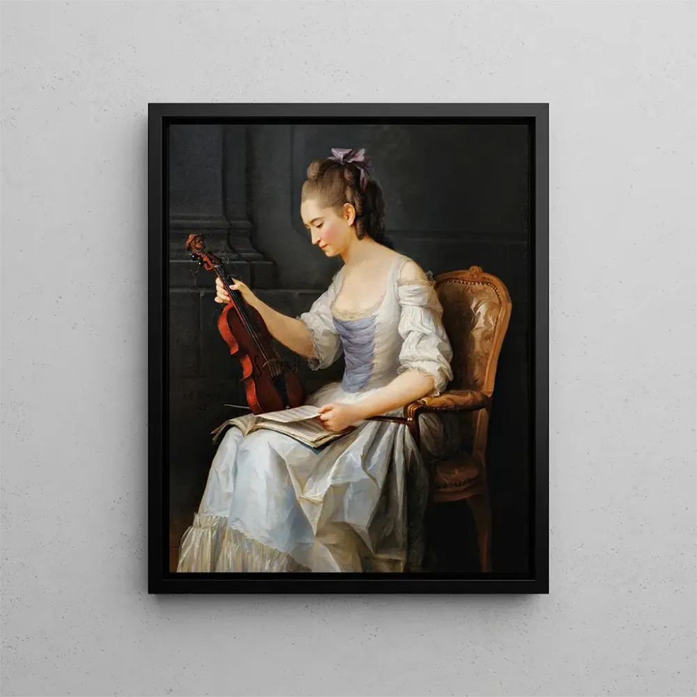 Gemälde Portrait einer Geigerin - Anne Vallayer-Coster | Kunstdruck