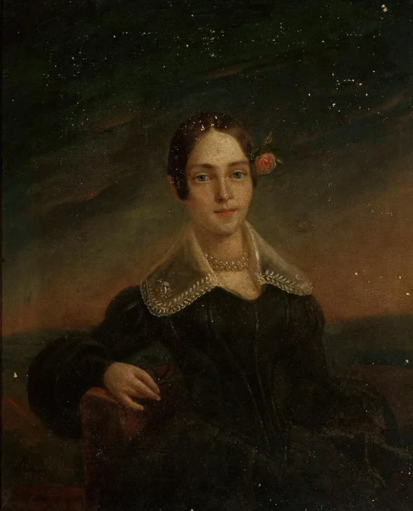 Gemälde Portrait einer jungen Frau - Ambroży Mieroszewski | Kunstdruck