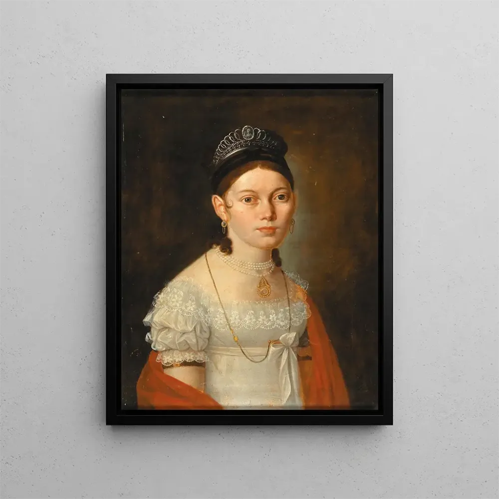 Gemälde Portrait einer jungen Frau - Anonym | Kunstdruck