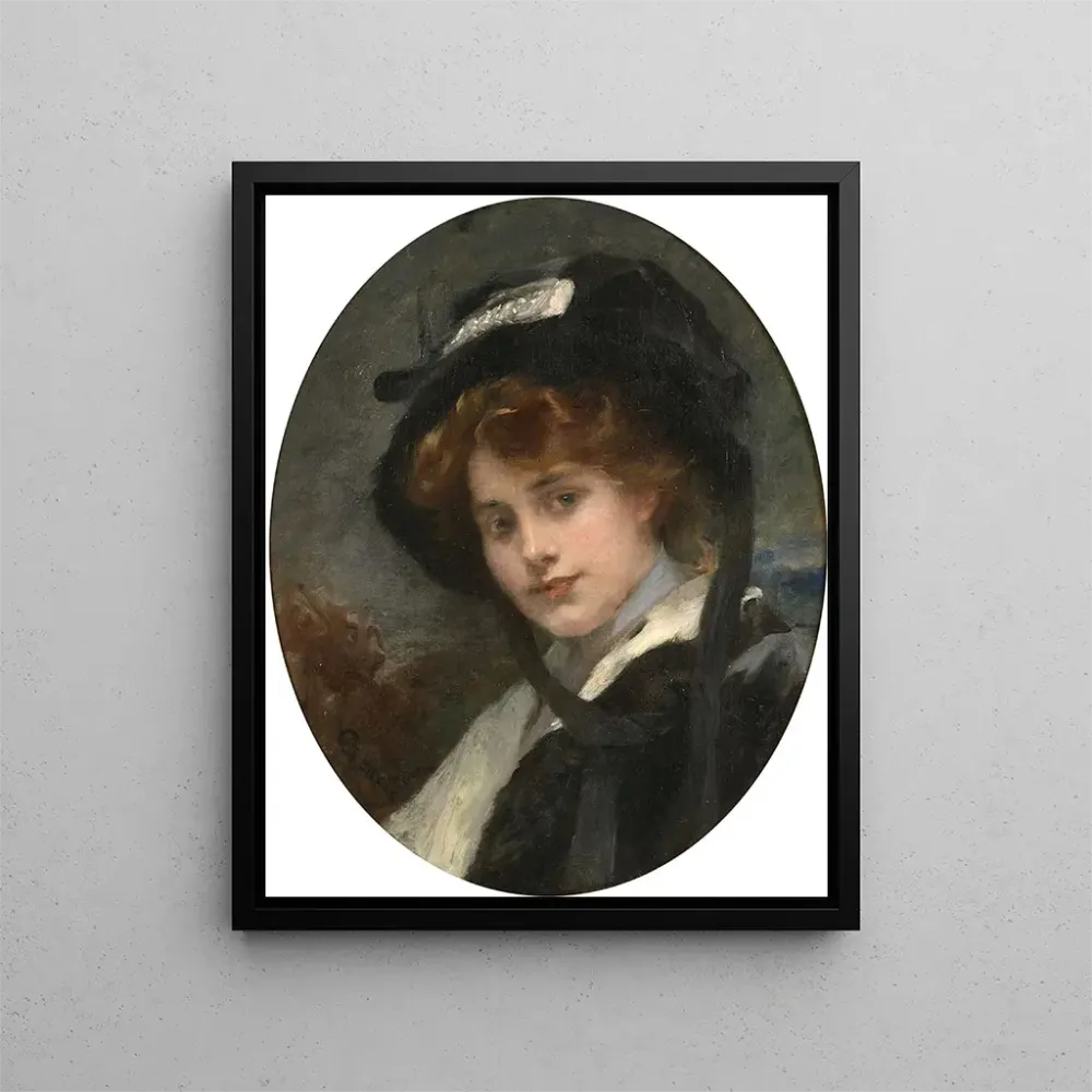 Gemälde Portrait einer jungen Frau - Antonin Mercié