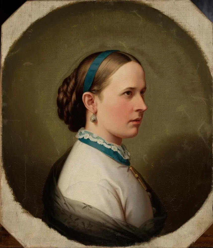 Gemälde Portrait einer jungen Frau - Artur Grottger | Kunstdruck