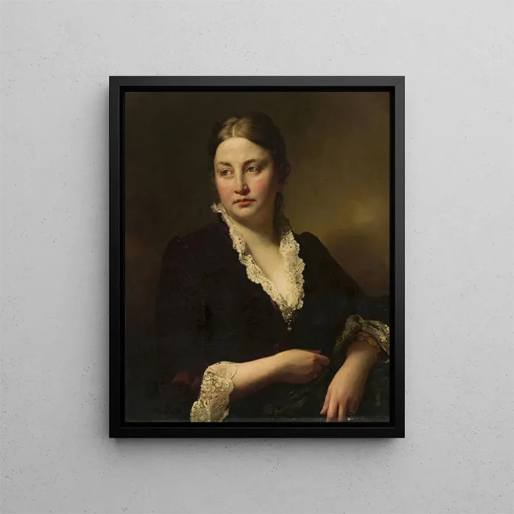 Gemälde Portrait einer jungen Frau, Johana Fren von Tschamer - Anonym | Kunstdruck