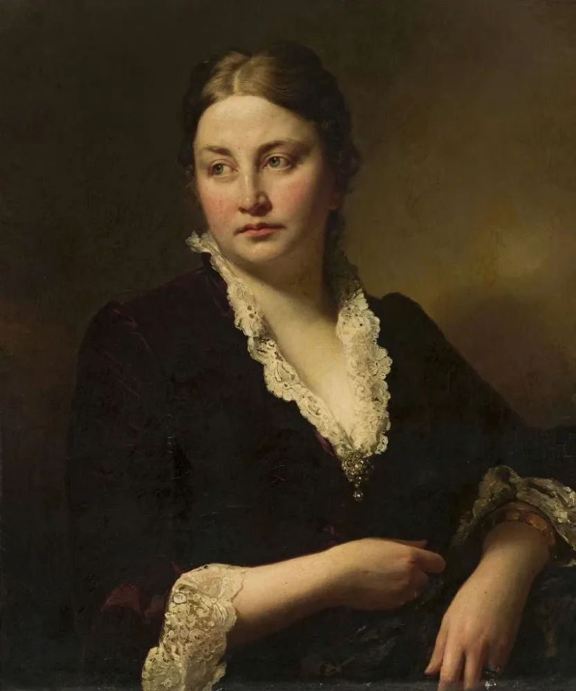 Gemälde Portrait einer jungen Frau, Johana Fren von Tschamer - Anonym | Kunstdruck