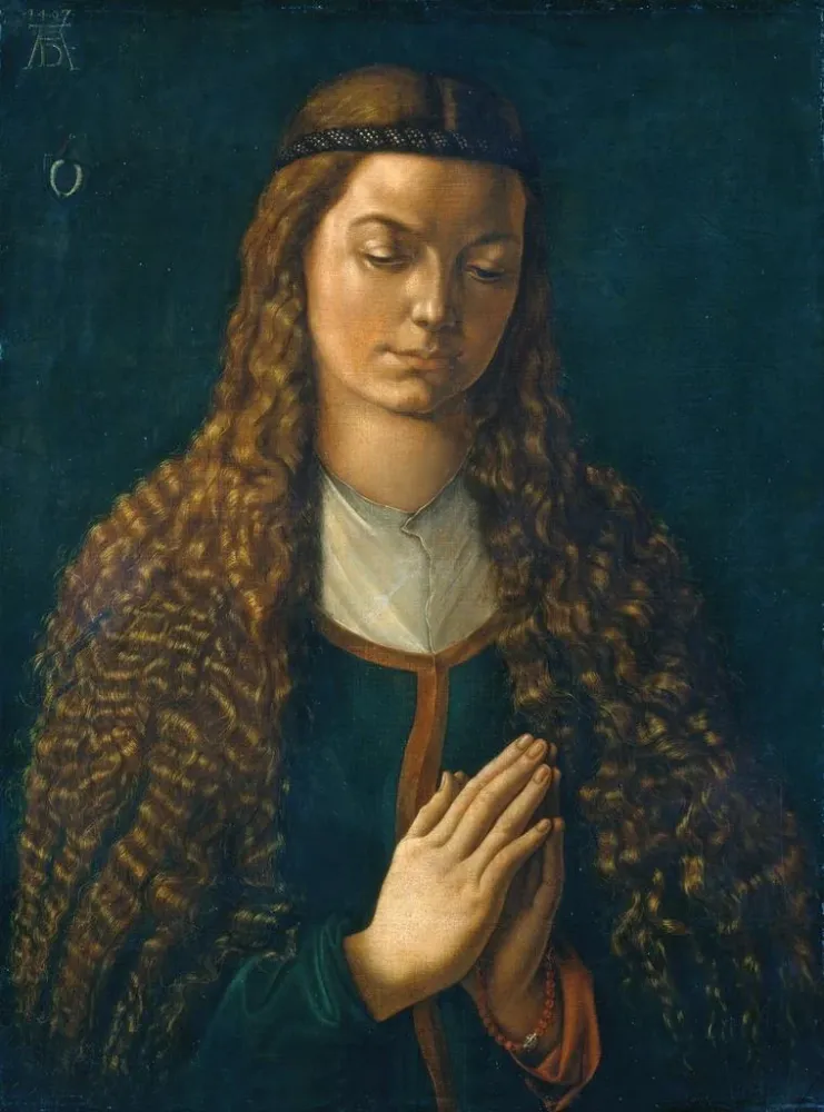 Gemälde Portrait einer jungen Frau mit offenem Haar - Albrecht Dürer | Kunstdruck