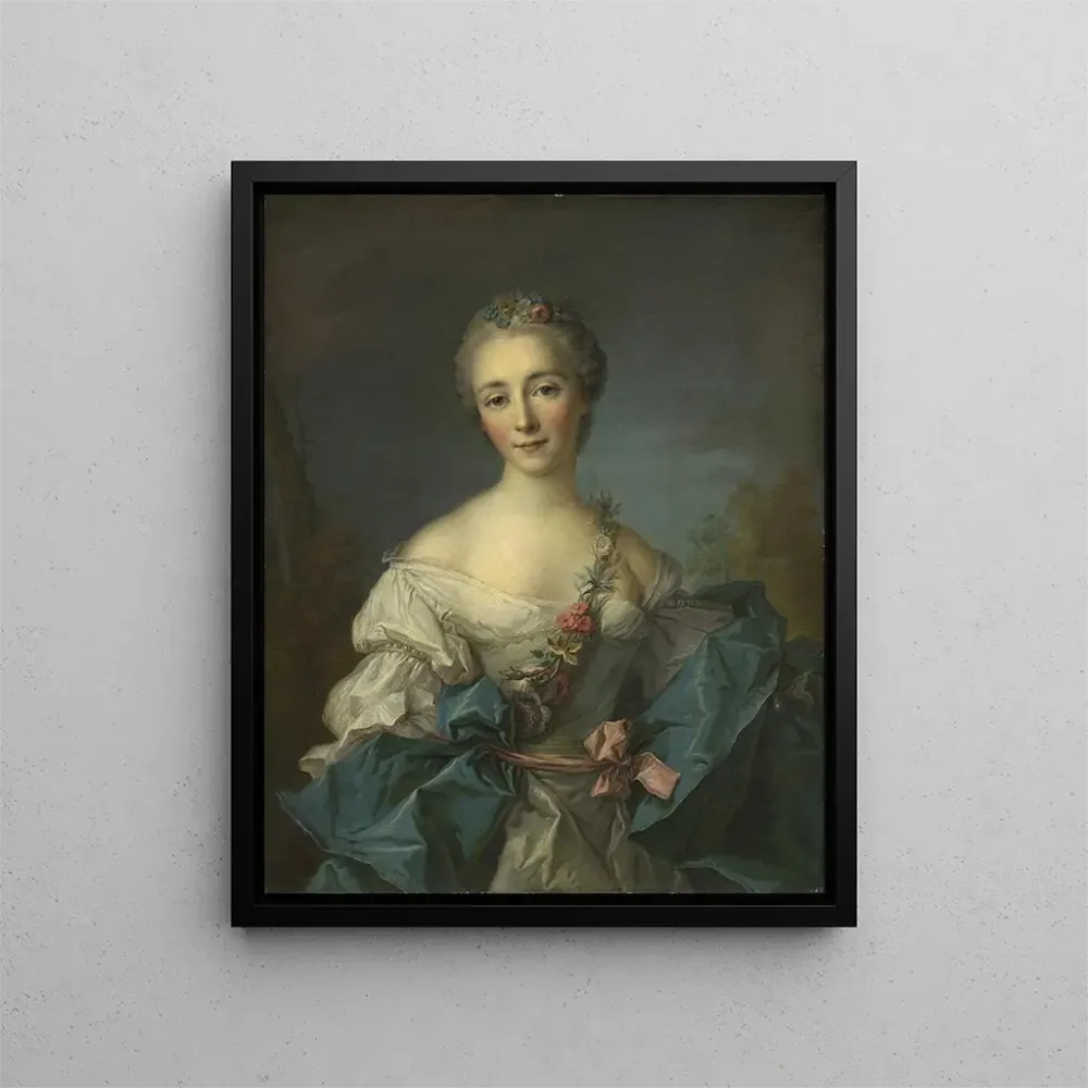 Gemälde Portrait einer jungen Frau - Nach Jean-Marc Nattier | Kunstdruck