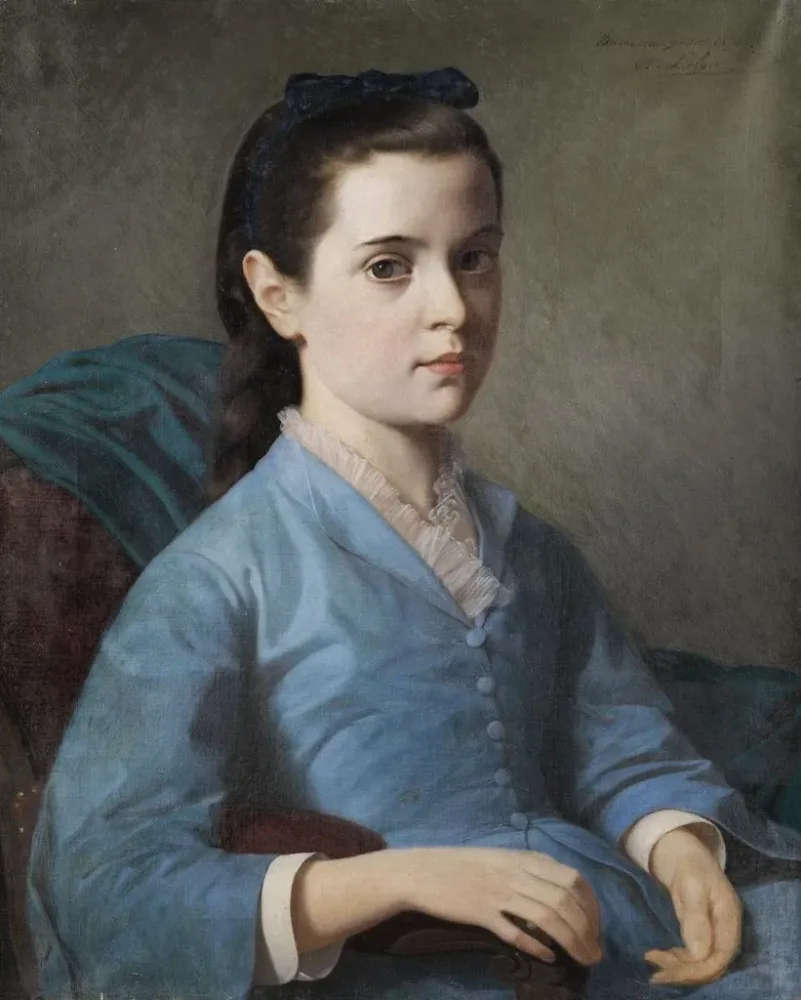 Gemälde Portrait einer Mädchen - Alexandre-Louis Leloir | Kunstdruck