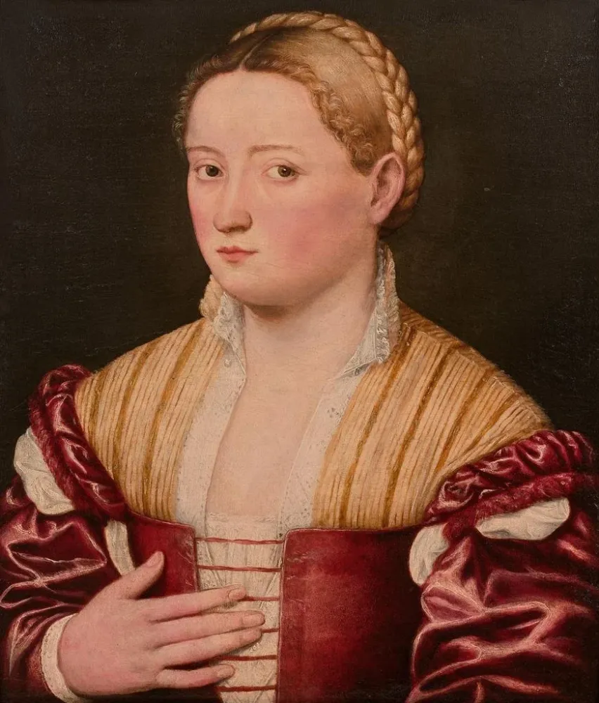 Gemälde Portrait einer schönen Venezianerin - Bernardino Licinio | Kunstdruck