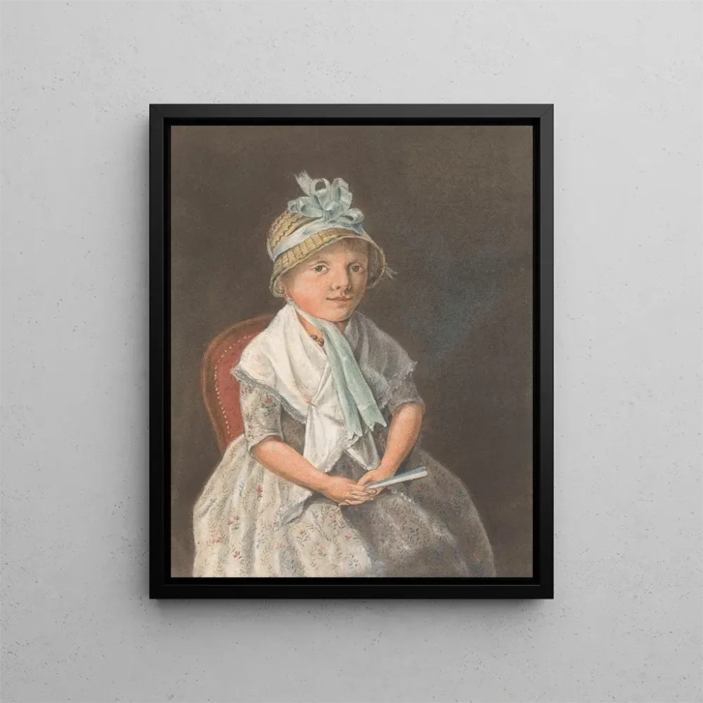 Gemälde Portrait einer sitzenden Mädchen mit Fächer - Anthony Oberman | Kunstdruck