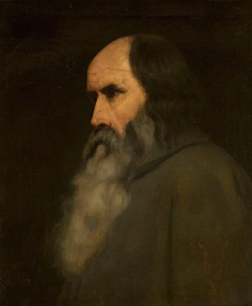 Gemälde Portrait eines alten Mannes - Ary Scheffer | Kunstdruck
