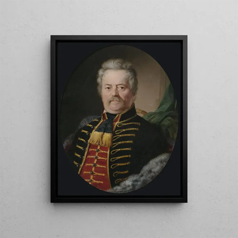 Gemälde Portrait eines edlen Ritters im Husarenuniform - Anton Ebert | Kunstdruck